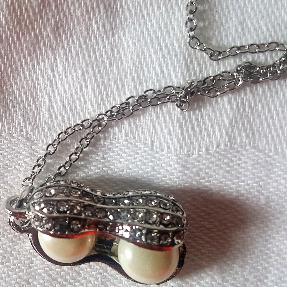 #90 NIP Silver PeanutShell Necklace